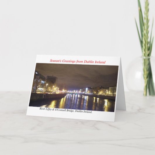 De Kerstkaart van Dublin Ierland Feestdagen Kaart (Voorkant)