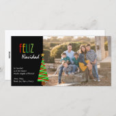 De Kerstkaart van Feliz Navidad Foto van Vibrante (Voorkant / Achterkant)