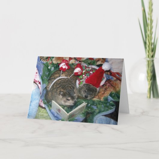 De Kerstkaart van Groundhog Feestdagen Kaart (Voorkant)