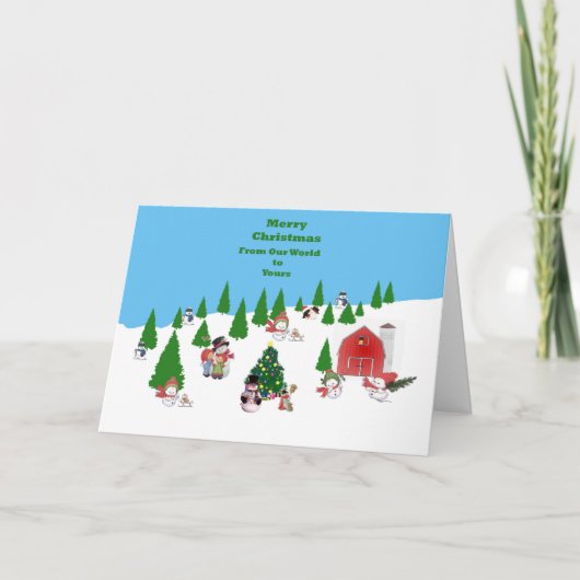 De Kerstkaart van het Baby van de sneeuw Feestdagen Kaart (Voorkant)