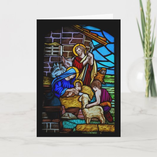 De Kerstkaart van het Glas in lood Feestdagen Kaart (Voorkant)