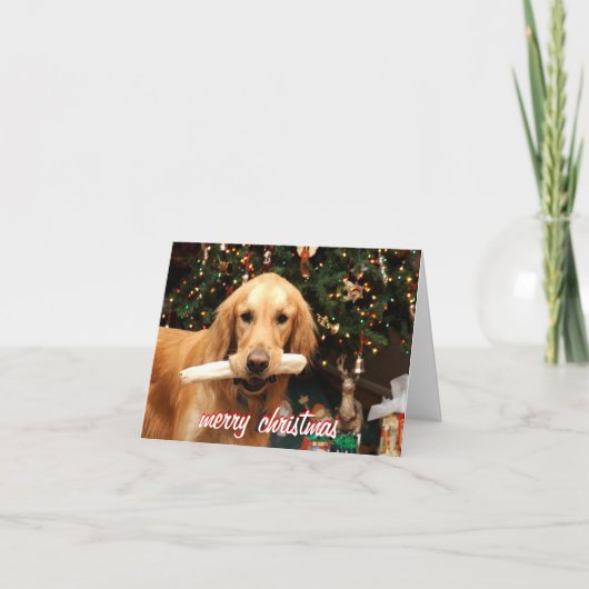 De Kerstkaart van het golden retriever Feestdagen Kaart (Voorkant)