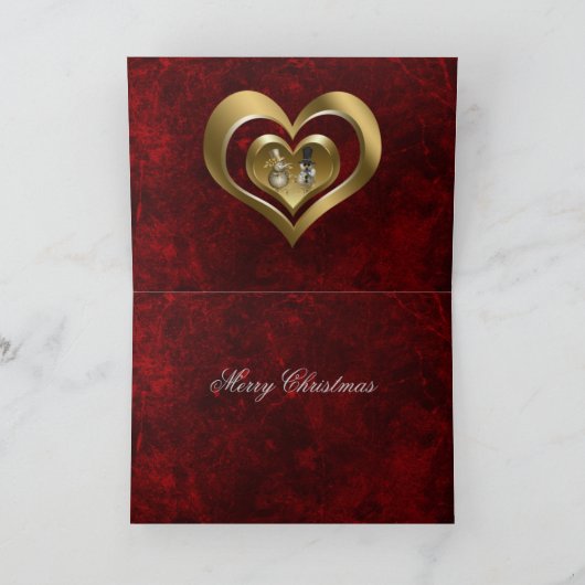 De Kerstkaart van het hart Feestdagen Kaart (Binnen)