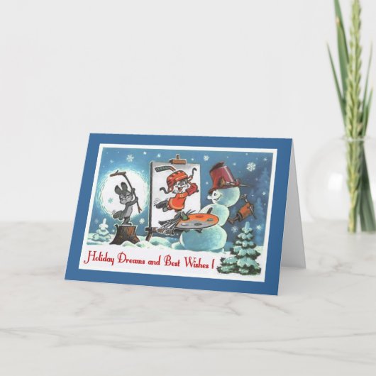 De Kerstkaart van het hockey Feestdagen Kaart (Voorkant)