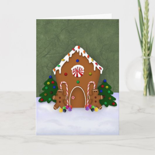 De Kerstkaart van het Huis van de peperkoek Feestdagen Kaart (Voorkant)