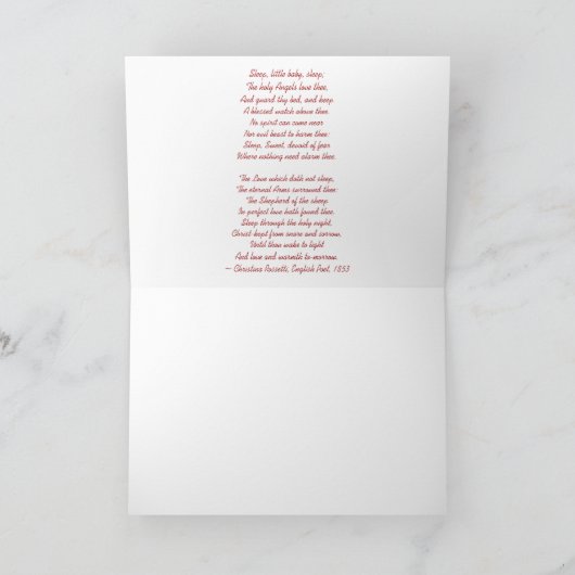 De Kerstkaart van het Kind van de slaap Feestdagen Kaart (Binnen)