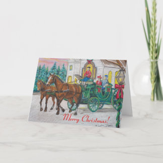 De Kerstkaart van het paard en van het Vervoer Feestdagen Kaart