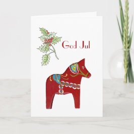 De Kerstkaart van het Paard van Dala Feestdagen Kaart