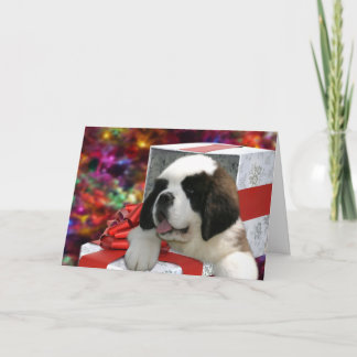 De Kerstkaart van het Puppy van heilige Feestdagen Kaart
