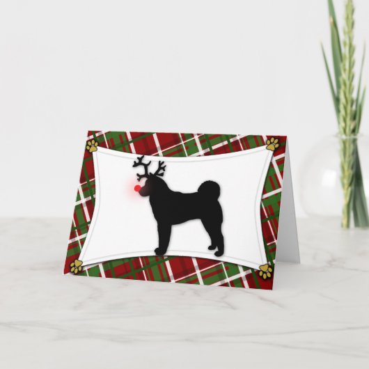 De Kerstkaart van het Rendier van Akita Feestdagen Kaart (Voorkant)