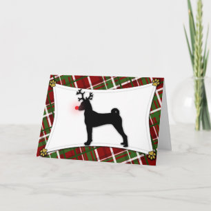 De Kerstkaart van het Rendier van Basenji Feestdagen Kaart