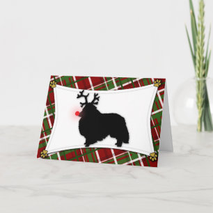 De Kerstkaart van het Rendier van Sheltie Feestdagen Kaart