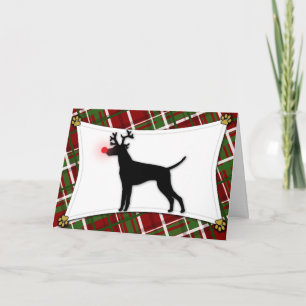 De Kerstkaart van het Rendier van Vizsla Feestdagen Kaart