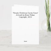 De Kerstkaart van het Riet van het snoep Feestdagen Kaart (Achterkant)