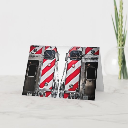 De Kerstkaart van het Station van Chicago Feestdagen Kaart (Voorkant)