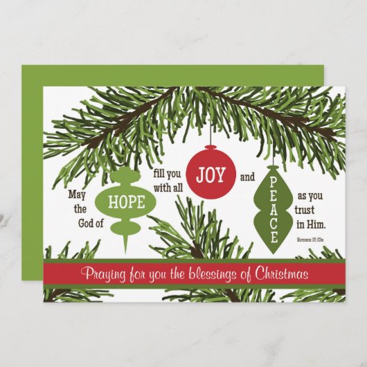 De Kerstkaart van het Vers van het Heilige Schrift (Voorkant / Achterkant)