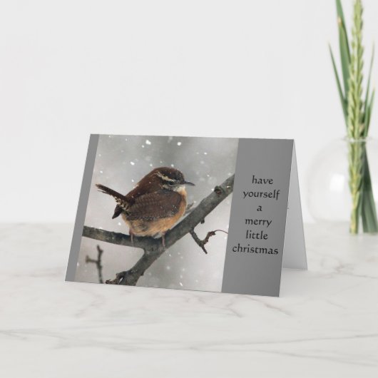 De Kerstkaart van het Winterkoninkje van Carolina Feestdagen Kaart (Voorkant)