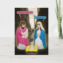 De Kerstkaart van Jesus van het Baby van Dumpster Feestdagen Kaart