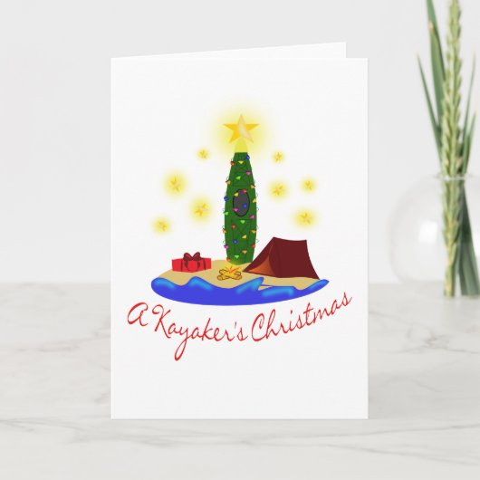 De Kerstkaart van Kayakers Feestdagen Kaart (Voorkant)
