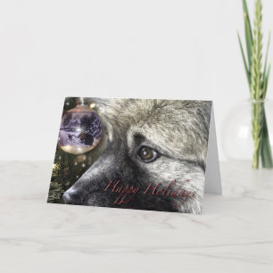 De Kerstkaart van Keeshond Feestdagen Kaart