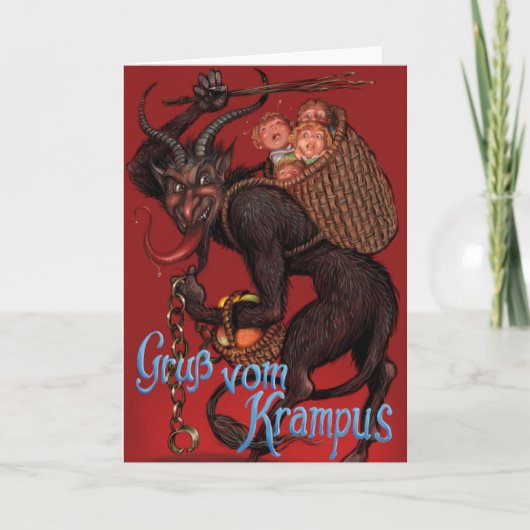 De Kerstkaart van Krampus Feestdagen Kaart (Voorkant)