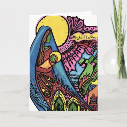 De Kerstkaart van Madonna en van het Kind Feestdagen Kaart (Voorkant)