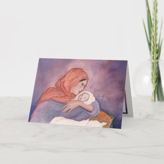 De Kerstkaart van Madonna en van het Kind Feestdagen Kaart (Voorkant)