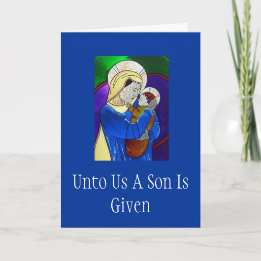 De Kerstkaart van Madonna en van het Kind Feestdagen Kaart (Voorkant)