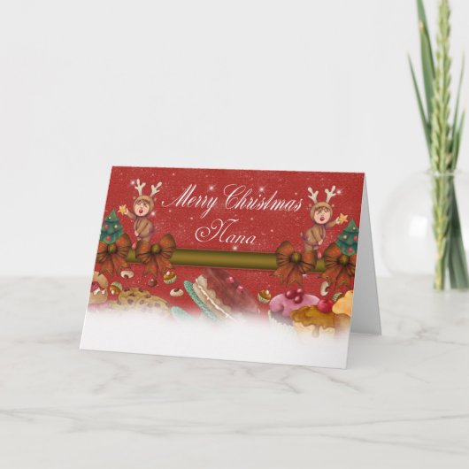 De Kerstkaart van Nana - Leuke Kaart voor Nana (Voorkant)