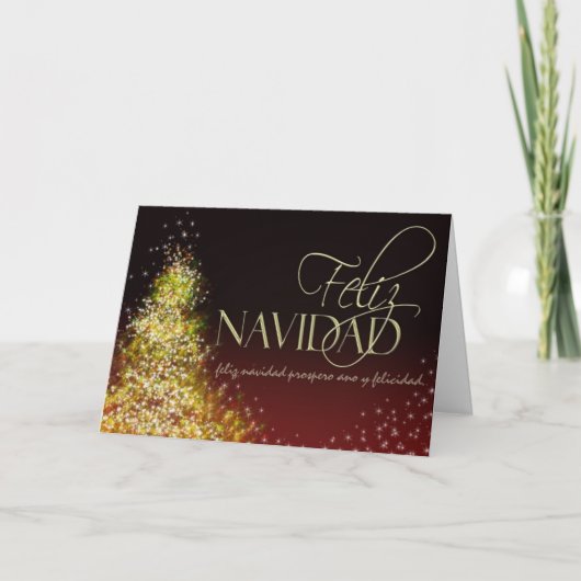 De Kerstkaart van Navidad van Feliz Feestdagen Kaart (Voorkant)