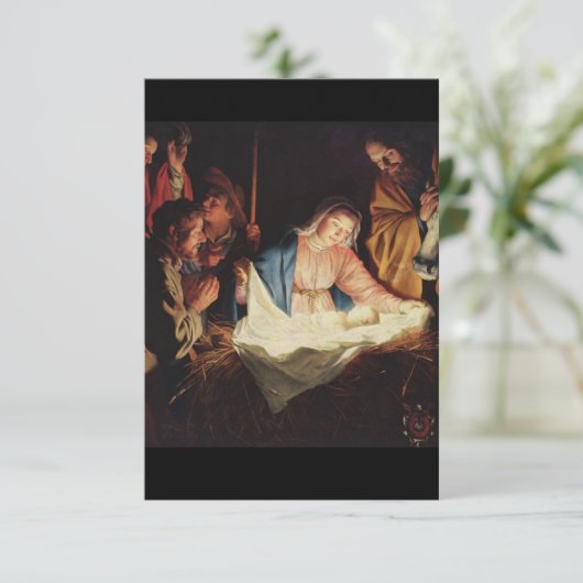 De kerstkaart van Novena Prayer (Staand voorkant)