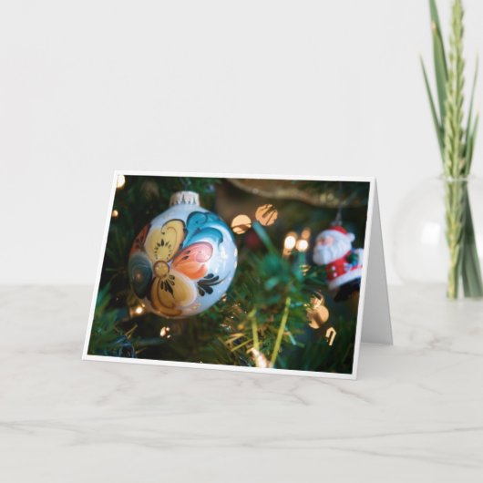 De Kerstkaart van Rosemaling (Vrede en Vreugde) Feestdagen Kaart (Voorkant)