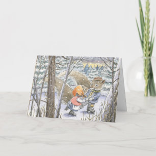 De Kerstkaart van schaatsers "van de Wals" Feestdagen Kaart