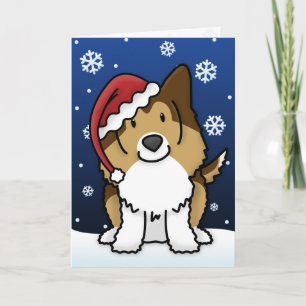 De Kerstkaart van Sheltie van Kawaii Feestdagen Kaart