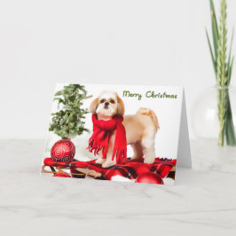 De Kerstkaart van Shih van Tzu (geknipte laag) Feestdagen Kaart