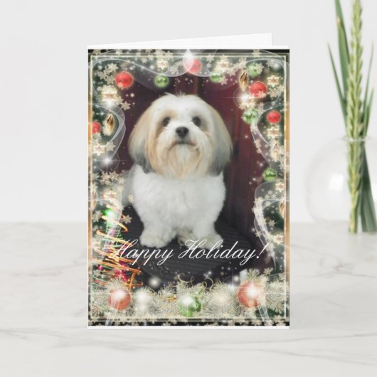 De Kerstkaart van ShihTzu Feestdagen Kaart (Voorkant)