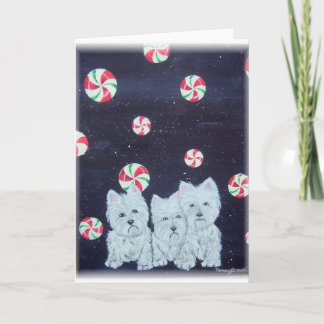 De Kerstkaart van Terrier van het Hoogland van het Feestdagen Kaart