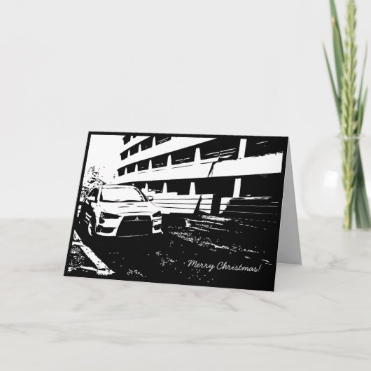 De Kerstkaart van Themed van de Auto EVO X Feestdagen Kaart (Voorkant)