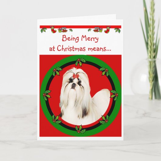 De Kerstkaart van Tzu van Shih Feestdagen Kaart (Voorkant)