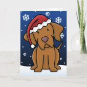 De Kerstkaart van Vizsla van Kawaii Feestdagen Kaart (Voorkant)