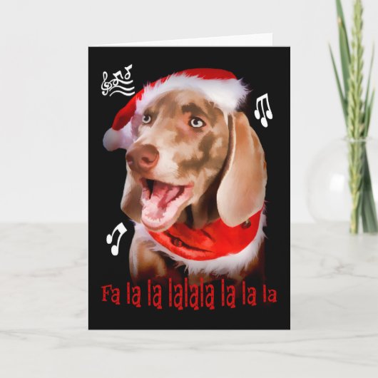 De Kerstkaart van Weimaraner Feestdagen Kaart (Voorkant)
