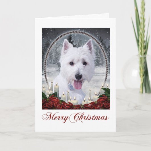 De Kerstkaart van Westie Feestdagen Kaart (Voorkant)