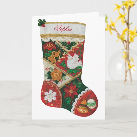 De kerstkaart voor de naam van het kind personalis kaart (Gele Bloem)