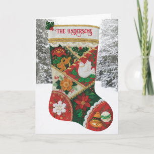 De kerstkaart voor familienaam personaliseren kaart