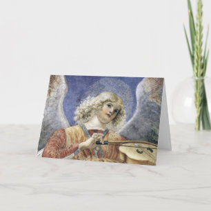 De Kerstkaarten Melozzo DA Forli van de Engel van Feestdagen Kaart