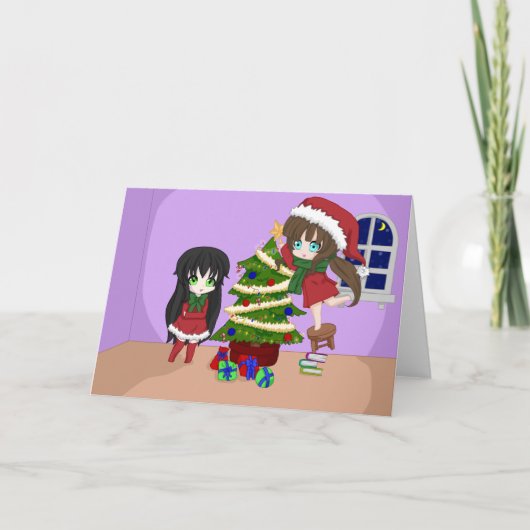 De Kerstkaarten van Anime Feestdagen Kaart (Voorkant)
