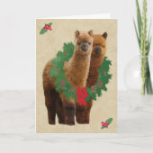 De Kerstkaarten van de alpaca Feestdagen Kaart (Voorkant)