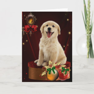 De Kerstkaarten van het Golden retriever van Feestdagen Kaart