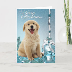 De Kerstkaarten van het Golden retriever van Feestdagen Kaart
