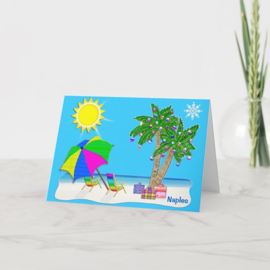 De Kerstkaarten van Napels Florida.  Personaliseer Feestdagen Kaart (Voorkant)